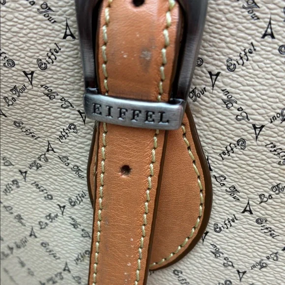 Latour Eiffel 1837 vintage Tan and Brown Patterned Tote Bag - Picture 4 of 10